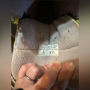 Children’s skis and snowboard